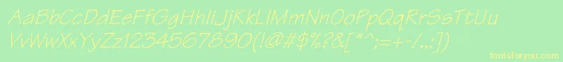 TektonItalic Font – Yellow Fonts on Green Background