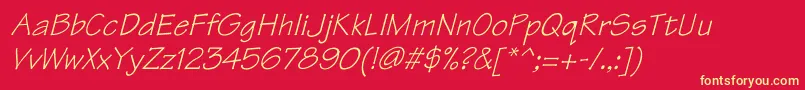 TektonItalic Font – Yellow Fonts on Red Background