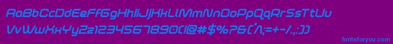 foxontherunextraboldital Font – Blue Fonts on Purple Background