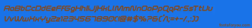 foxontherunextraboldital Font – Brown Fonts on Blue Background