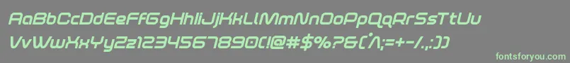 foxontherunextraboldital Font – Green Fonts on Gray Background