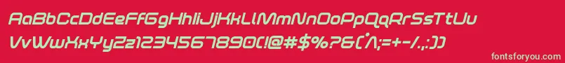 foxontherunextraboldital Font – Green Fonts on Red Background