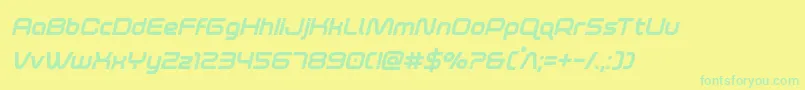 foxontherunextraboldital Font – Green Fonts on Yellow Background
