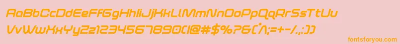 Fonte foxontherunextraboldital – fontes laranjas em um fundo rosa
