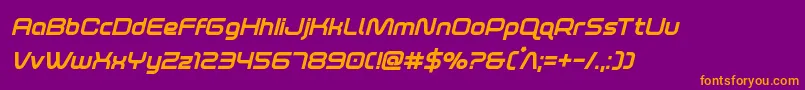 foxontherunextraboldital-fontti – oranssit fontit violetilla taustalla