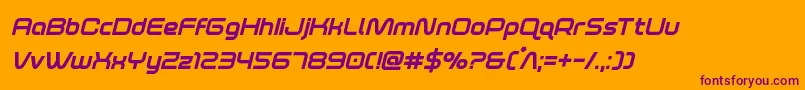 foxontherunextraboldital Font – Purple Fonts on Orange Background
