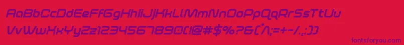 foxontherunextraboldital Font – Purple Fonts on Red Background