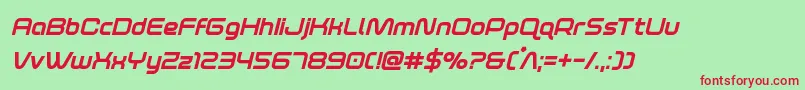 foxontherunextraboldital Font – Red Fonts on Green Background