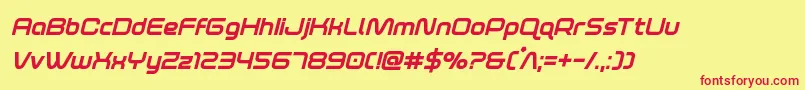foxontherunextraboldital Font – Red Fonts on Yellow Background