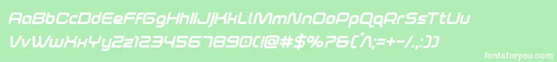 foxontherunextraboldital Font – White Fonts on Green Background
