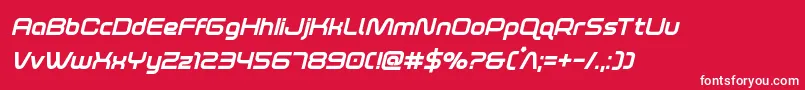 foxontherunextraboldital Font – White Fonts on Red Background