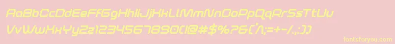 foxontherunextraboldital Font – Yellow Fonts on Pink Background