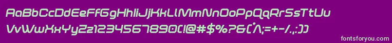 foxontherunextraboldsemital Font – Green Fonts on Purple Background