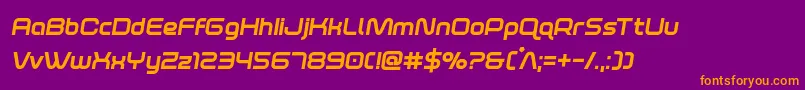 foxontherunextraboldsemital Font – Orange Fonts on Purple Background