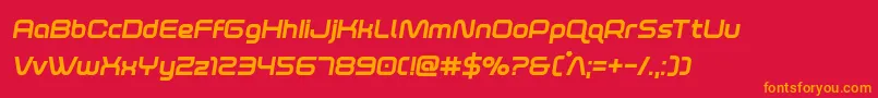 Fonte foxontherunextraboldsemital – fontes laranjas em um fundo vermelho