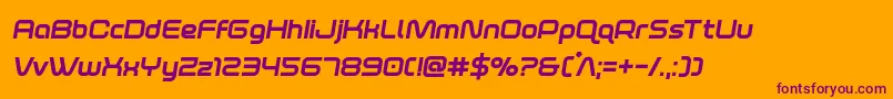 foxontherunextraboldsemital Font – Purple Fonts on Orange Background