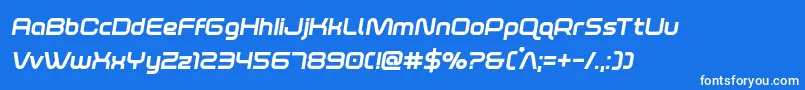 foxontherunextraboldsemital Font – White Fonts on Blue Background