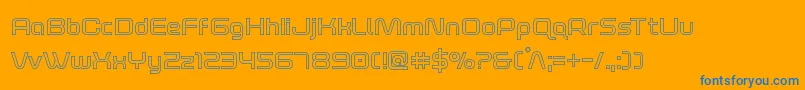 Fonte foxontherunout – fontes azuis em um fundo laranja
