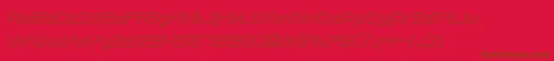 Fonte foxontherunout – fontes marrons em um fundo vermelho