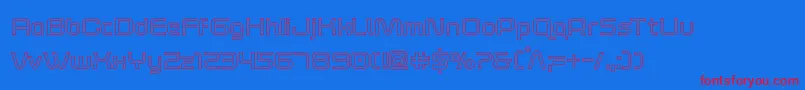 foxontherunout-Schriftart – Rote Schriften auf blauem Hintergrund