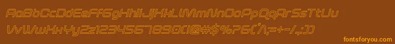 foxontherunoutital Font – Orange Fonts on Brown Background