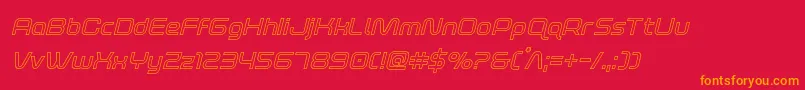 foxontherunoutital Font – Orange Fonts on Red Background