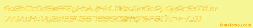 foxontherunoutital Font – Orange Fonts on Yellow Background