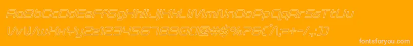 foxontherunoutital-Schriftart – Rosa Schriften auf orangefarbenem Hintergrund