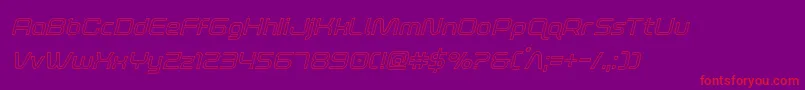 foxontherunoutital Font – Red Fonts on Purple Background