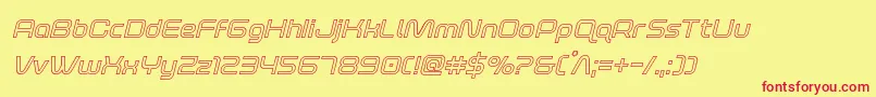 foxontherunoutital Font – Red Fonts on Yellow Background