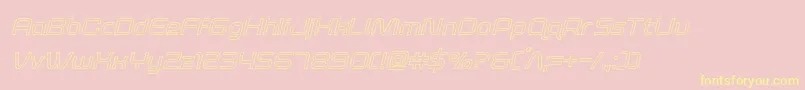 foxontherunoutital-Schriftart – Gelbe Schriften auf rosa Hintergrund