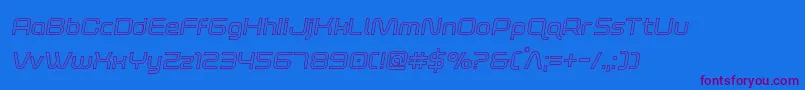 foxontherunoutsemital-Schriftart – Violette Schriften auf blauem Hintergrund