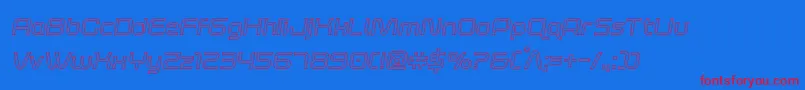 foxontherunoutsemital-Schriftart – Rote Schriften auf blauem Hintergrund