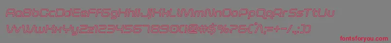 foxontherunoutsemital Font – Red Fonts on Gray Background