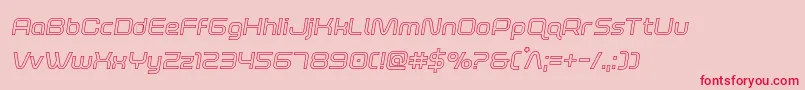 フォントfoxontherunoutsemital – ピンクの背景に赤い文字