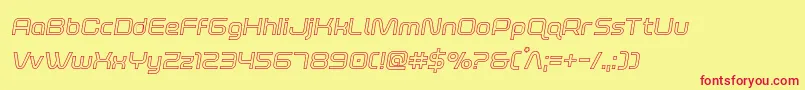 foxontherunoutsemital Font – Red Fonts on Yellow Background