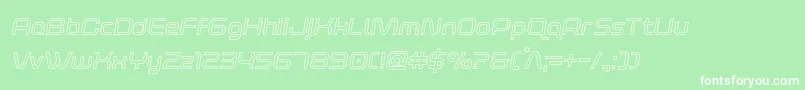 フォントfoxontherunoutsemital – 緑の背景に白い文字
