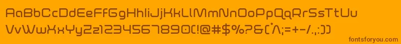 foxontherunsemibold-Schriftart – Braune Schriften auf orangefarbenem Hintergrund