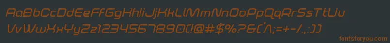 Fonte foxontherunsemiboldital – fontes marrons em um fundo preto