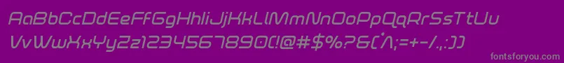 Fonte foxontherunsemiboldital – fontes cinzas em um fundo violeta