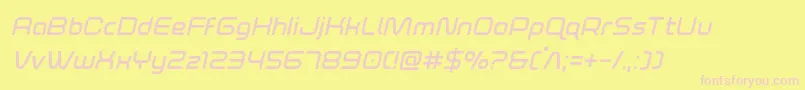 foxontherunsemiboldital Font – Pink Fonts on Yellow Background