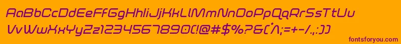 foxontherunsemiboldital Font – Purple Fonts on Orange Background