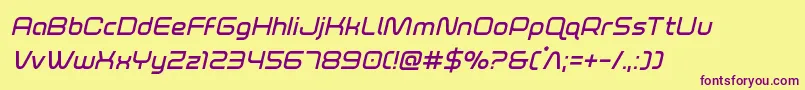 foxontherunsemiboldital Font – Purple Fonts on Yellow Background