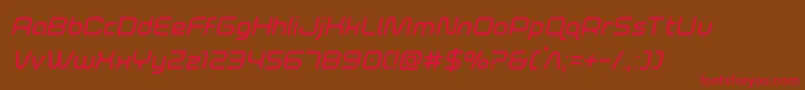 foxontherunsemiboldital-Schriftart – Rote Schriften auf braunem Hintergrund