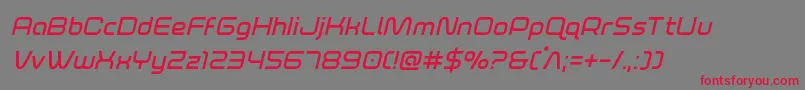 foxontherunsemiboldital Font – Red Fonts on Gray Background