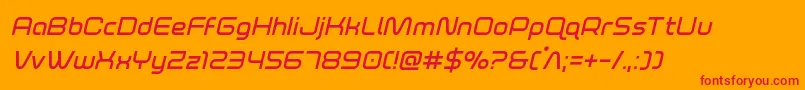 foxontherunsemiboldital Font – Red Fonts on Orange Background