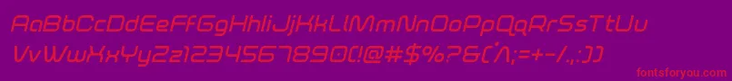 foxontherunsemiboldital Font – Red Fonts on Purple Background