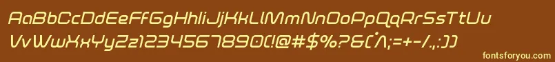 foxontherunsemiboldital Font – Yellow Fonts on Brown Background