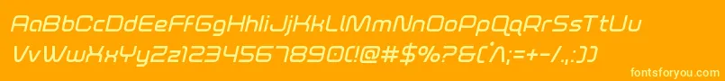 foxontherunsemiboldital Font – Yellow Fonts on Orange Background