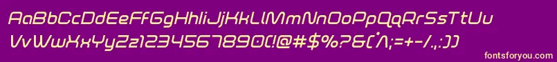 foxontherunsemiboldital Font – Yellow Fonts on Purple Background